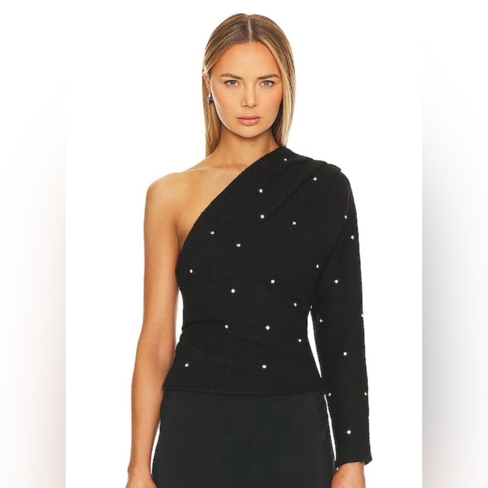 ASTR Black One-Shoulder Cosima Sweater